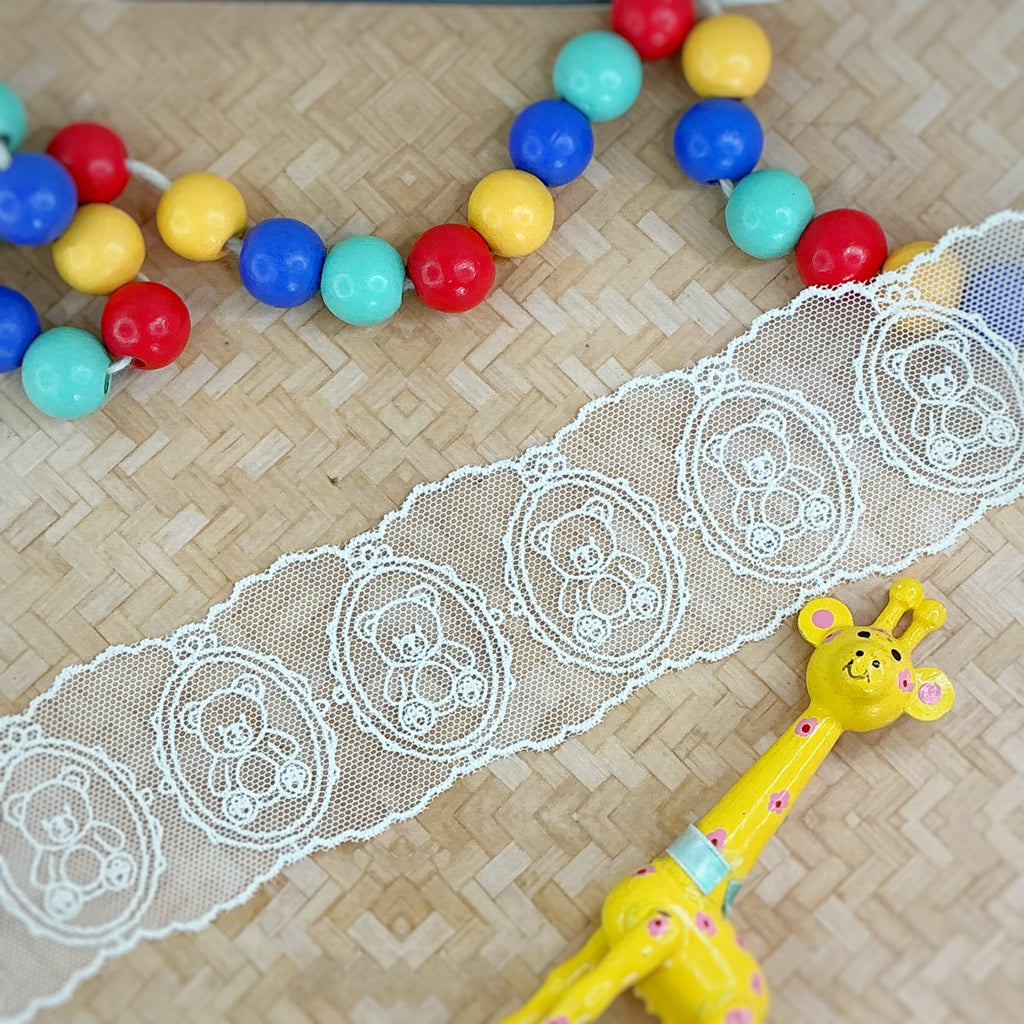 Member Appreciation Custom Delicate Teddy Bear Lace Trim- RTS