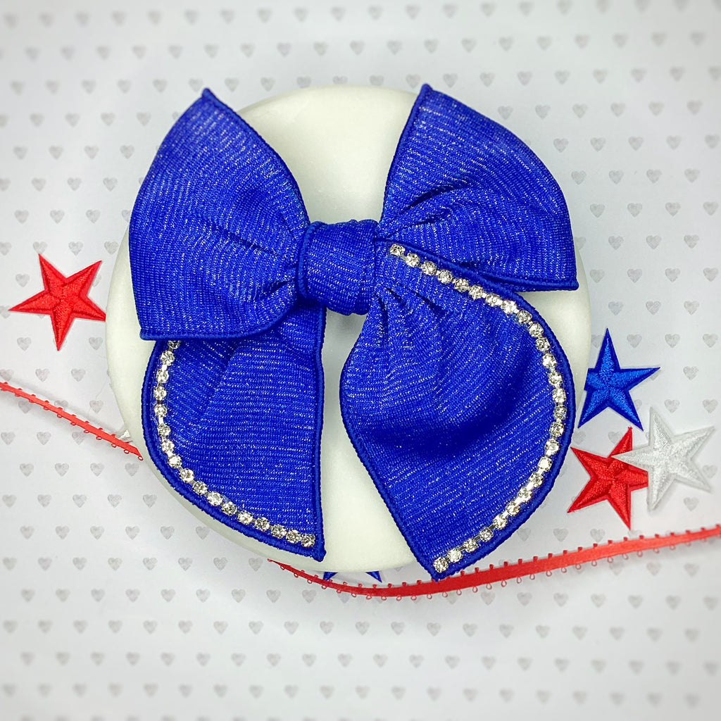 School Uniform Rhinestone Pre-Tied Bow Strips