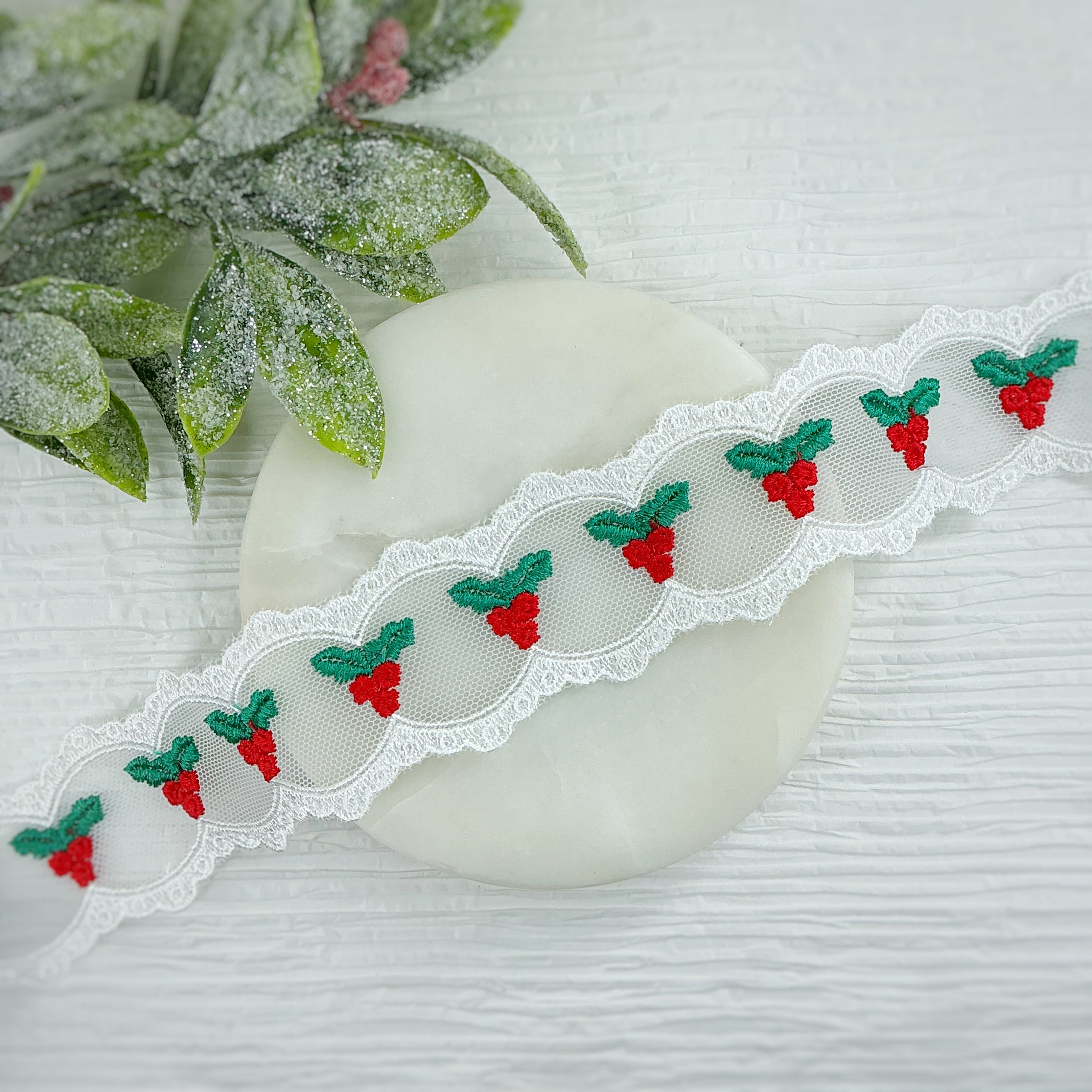 Christmas Holly Custom Lace- RTS