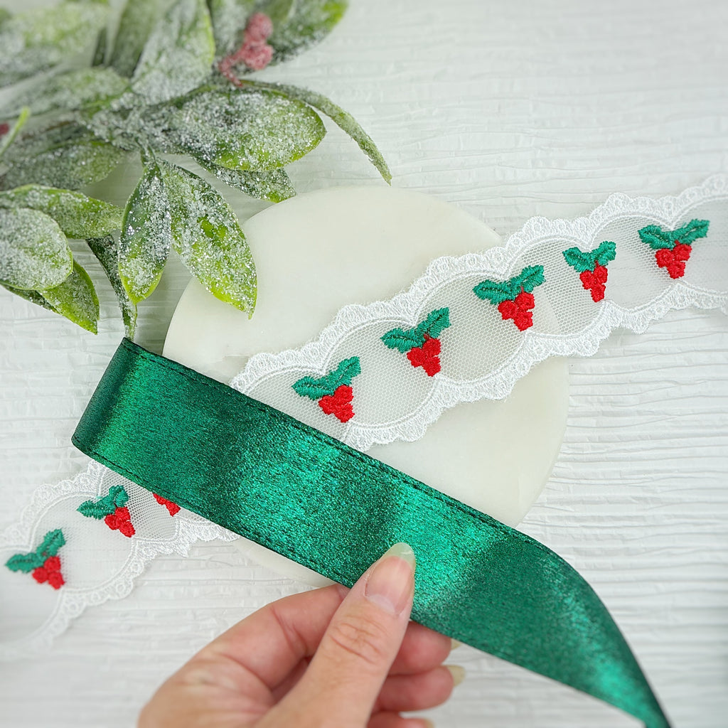 Christmas Holly Custom Lace- RTS
