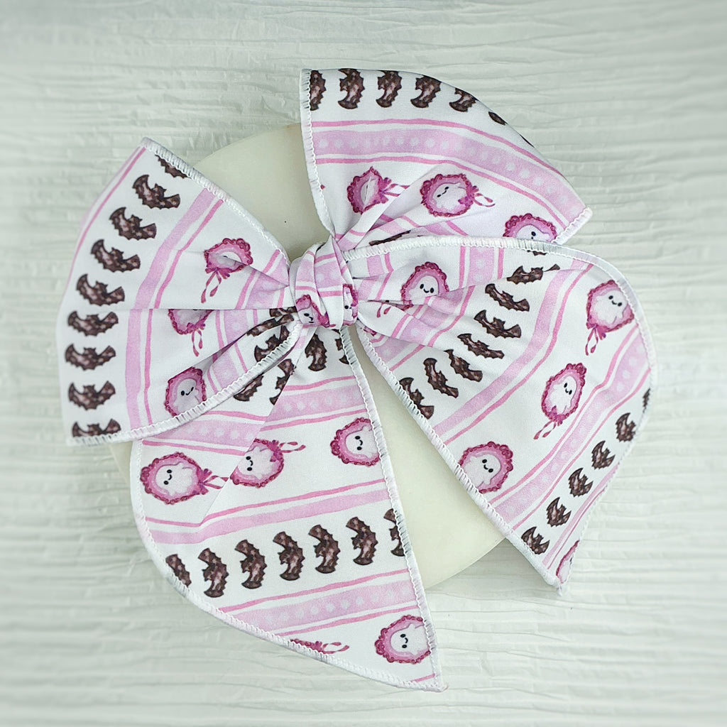 Coquette Stripe Ghosts and Bats Pre-Tied Bow Strip Collection