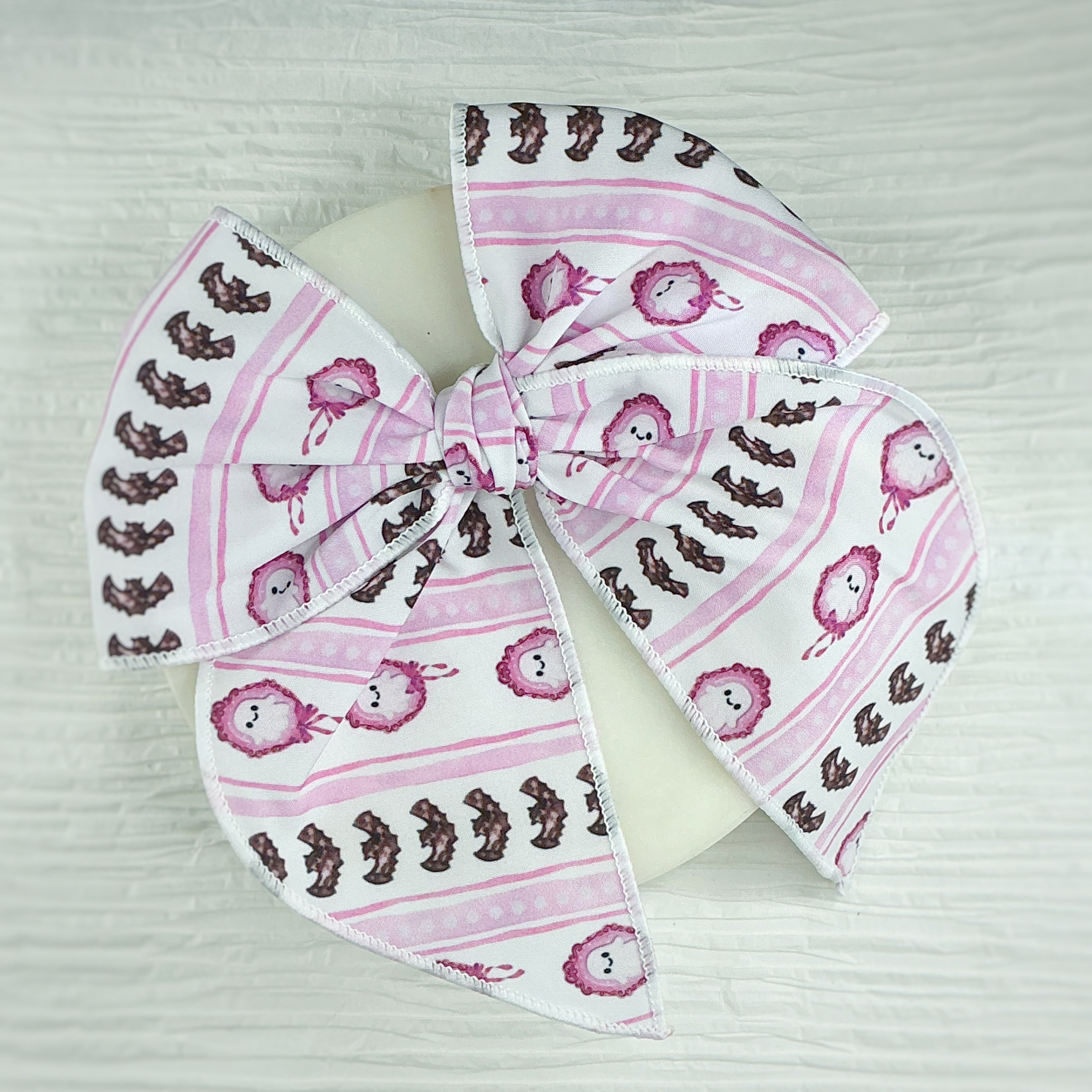 Coquette Stripe Ghosts and Bats Pre-Tied Bow Strip Collection