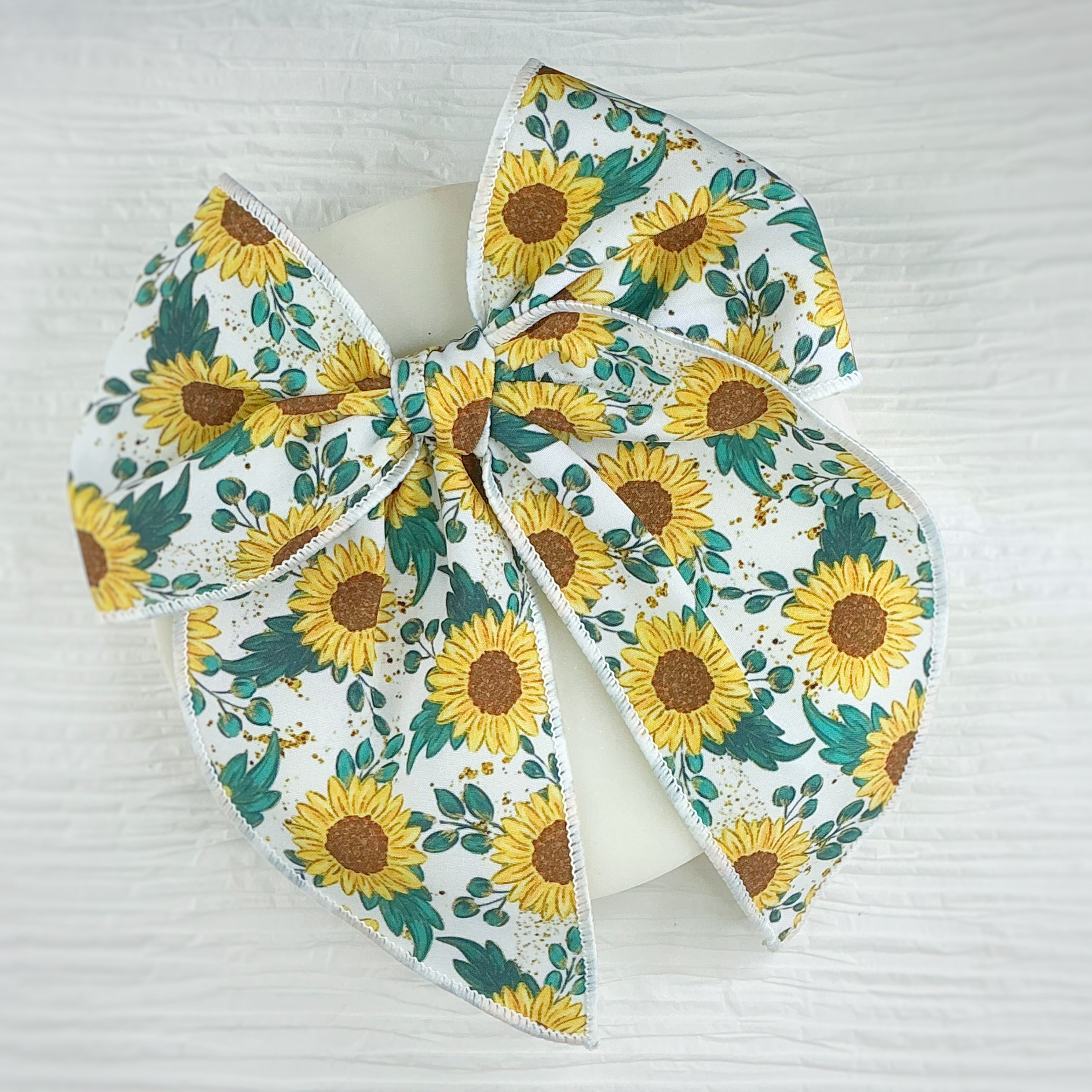 Sunflower Fields Bow Strip, Finished Bow and Scrunchie Collection