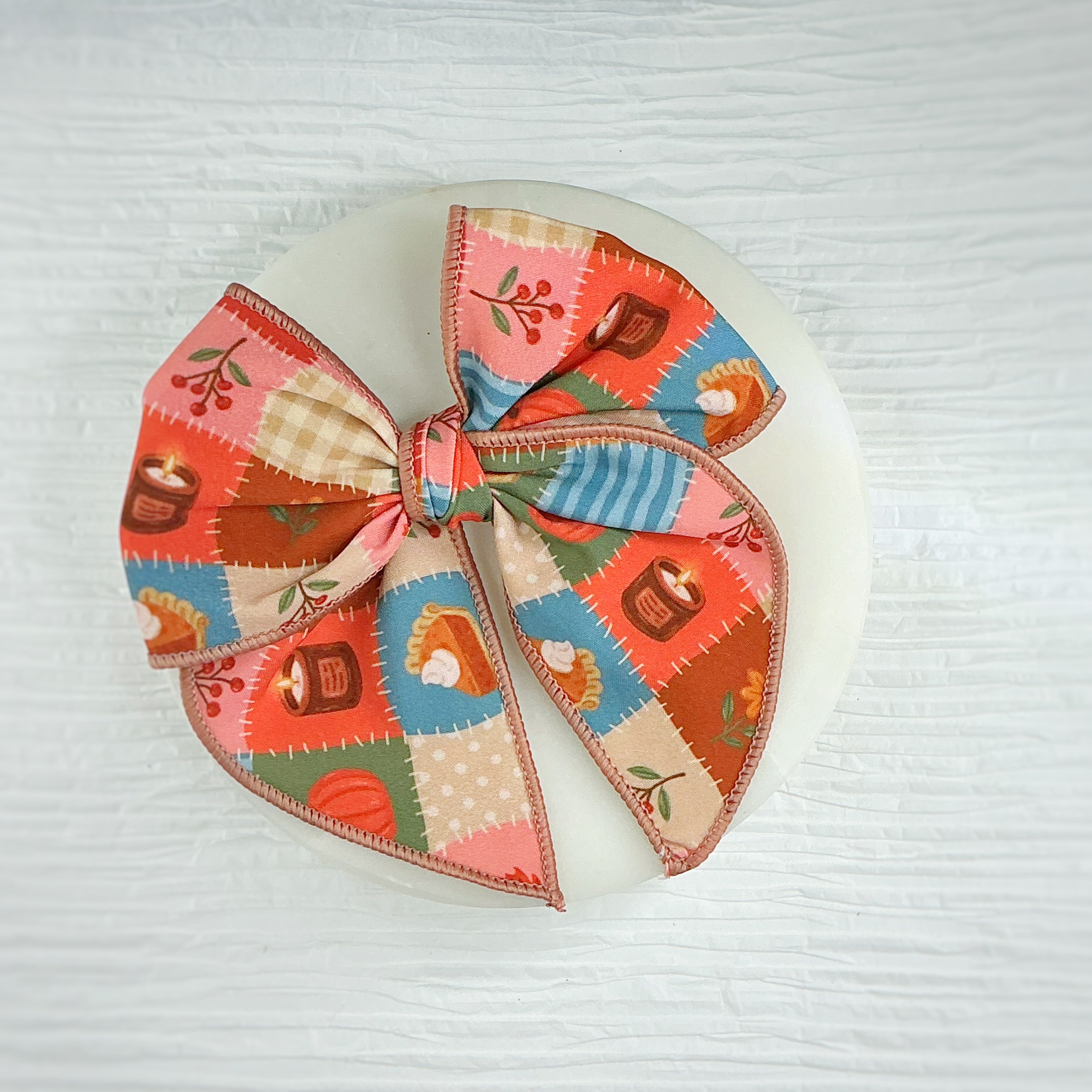 Cozy Fall Quilt Pre-Tied Bow Strip and Scrunchie Collection