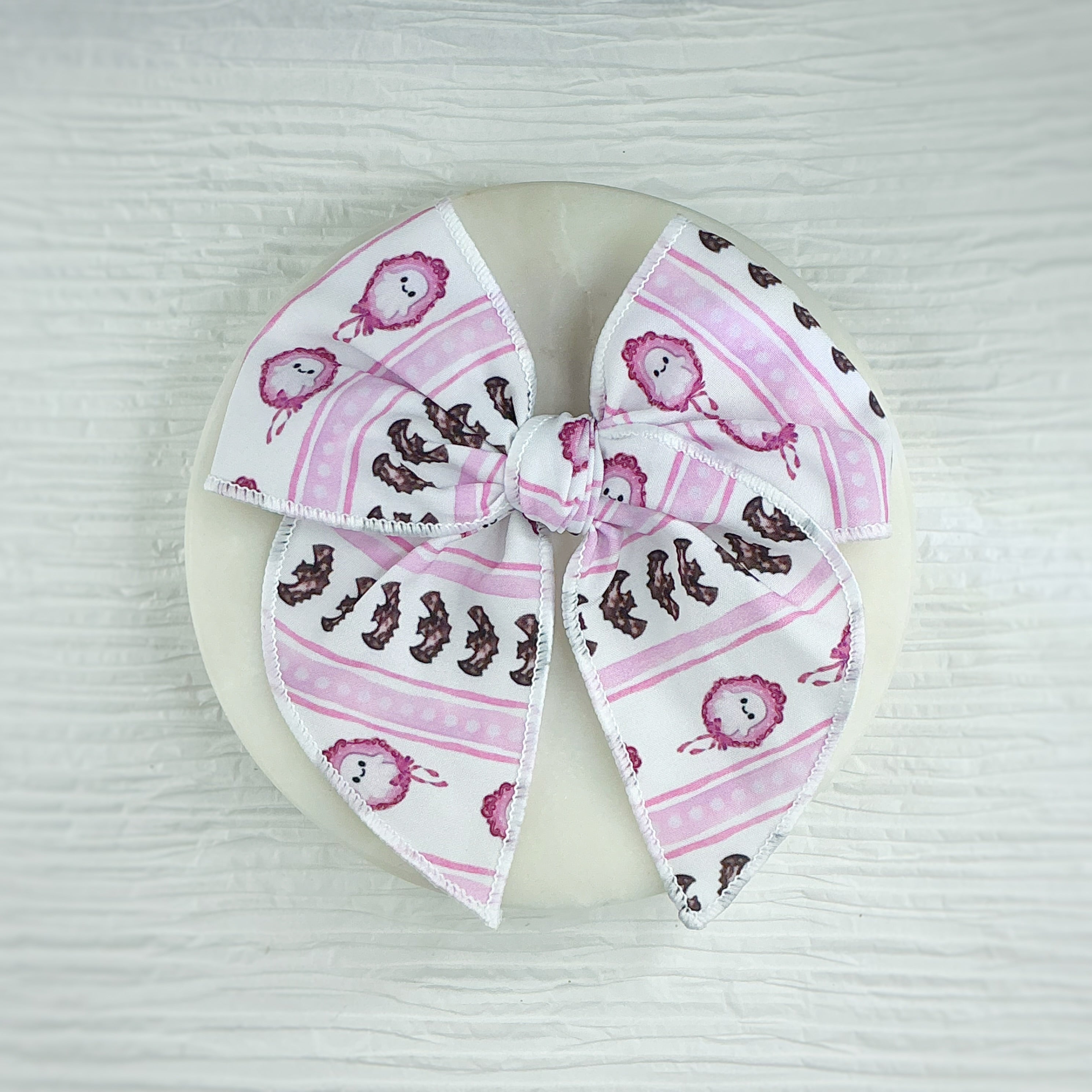 Coquette Stripe Ghosts and Bats Pre-Tied Bow Strip Collection