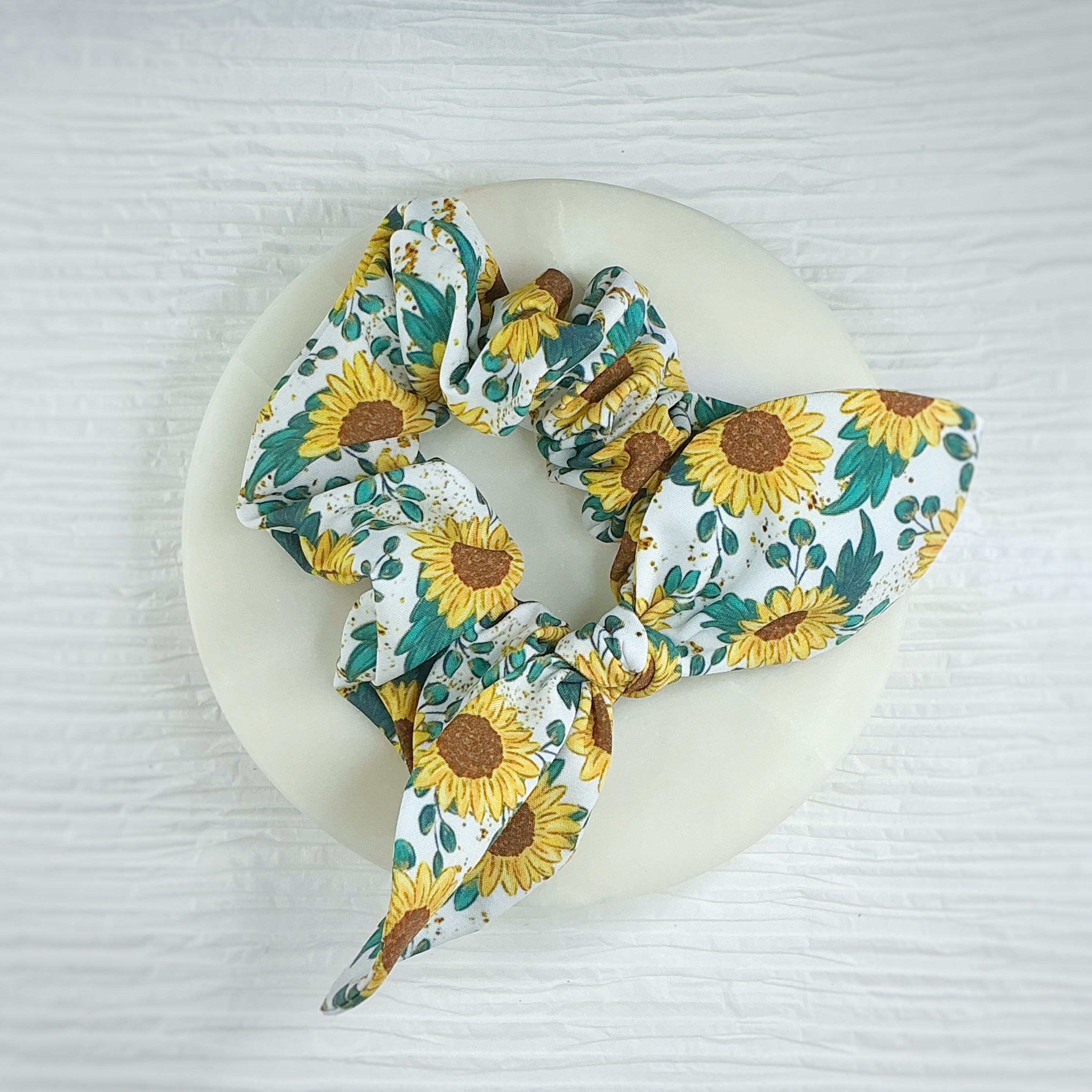 Sunflower Fields Bow Strip, Finished Bow and Scrunchie Collection