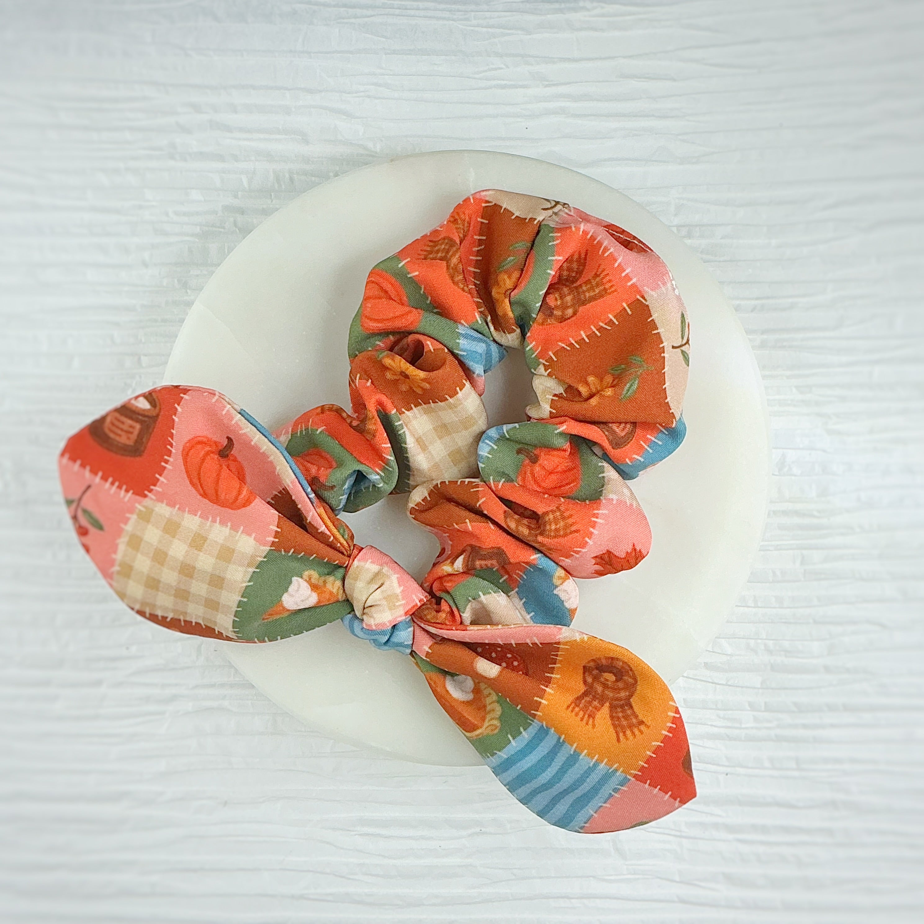 Cozy Fall Quilt Pre-Tied Bow Strip and Scrunchie Collection