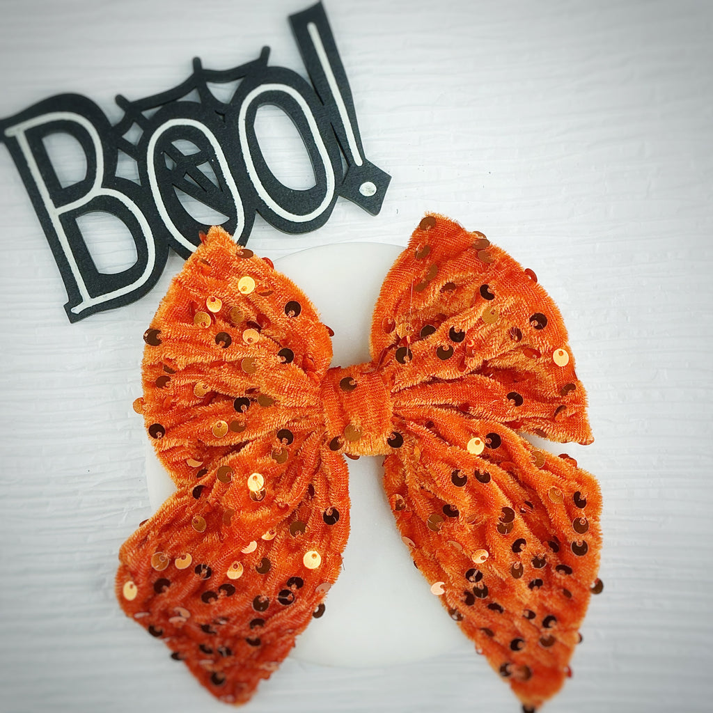 Halloween Sequin Velvet Bow Collection