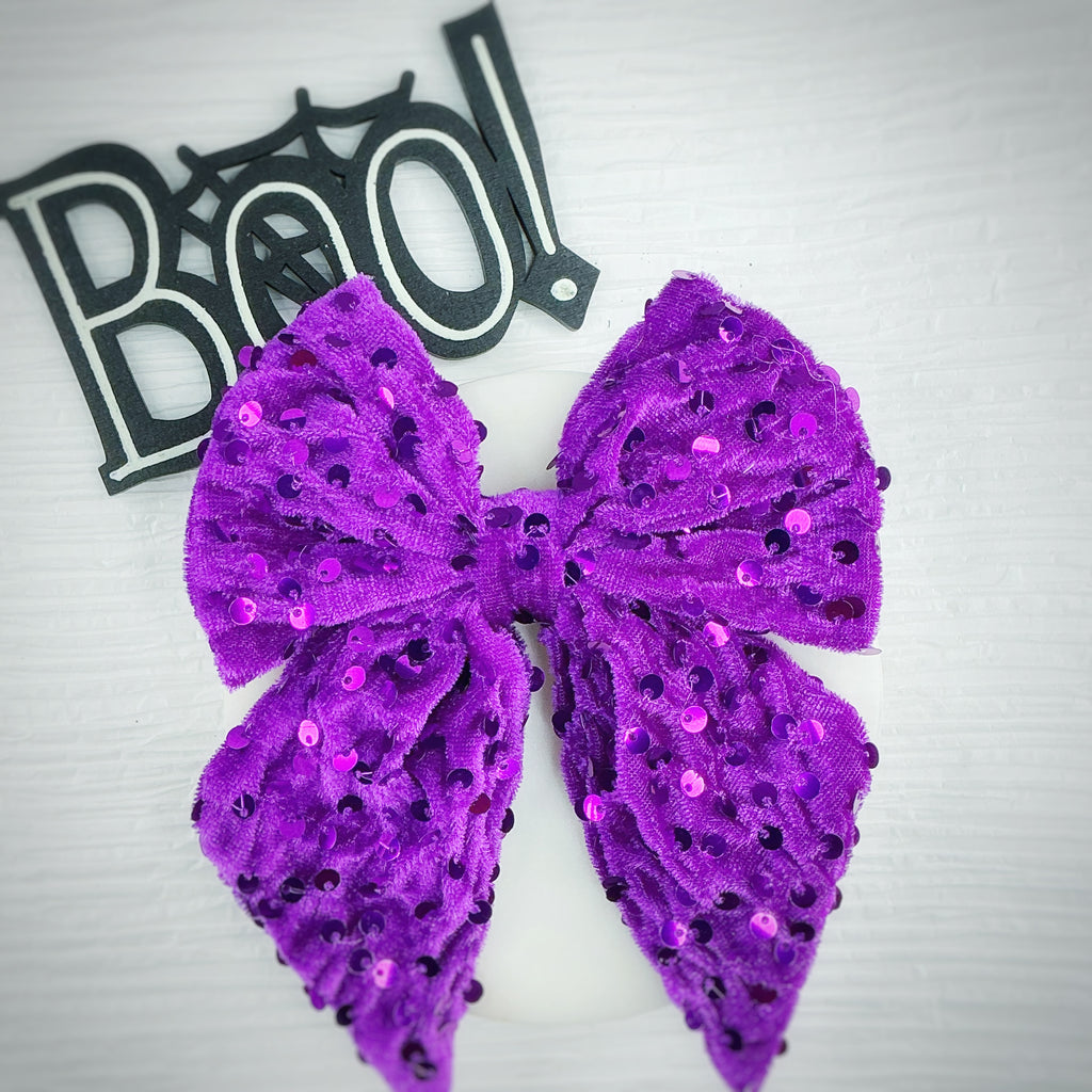 Halloween Sequin Velvet Bow Collection