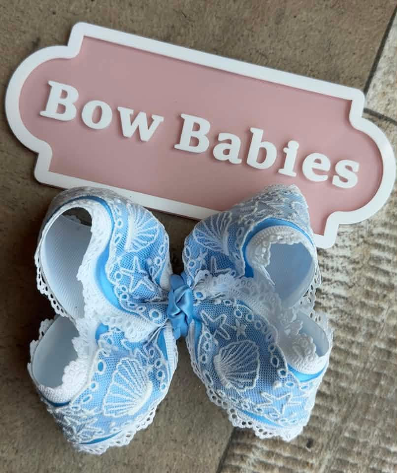 Custom Shell and Starfish Girl Lace Trim- RTS