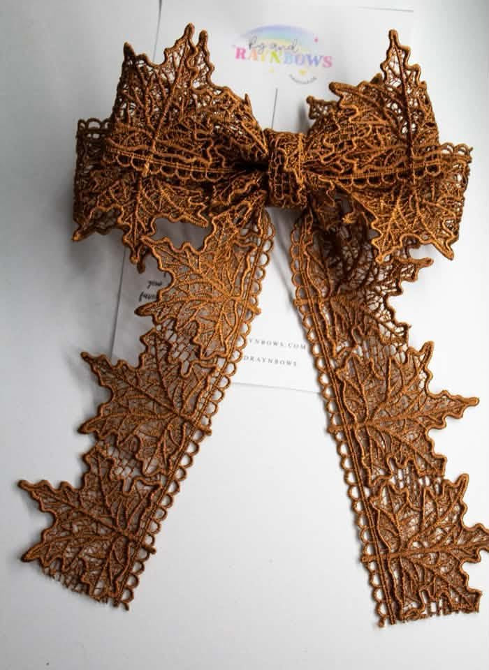 Autumn Leaves Custom Guipure Lace Trim- RTS
