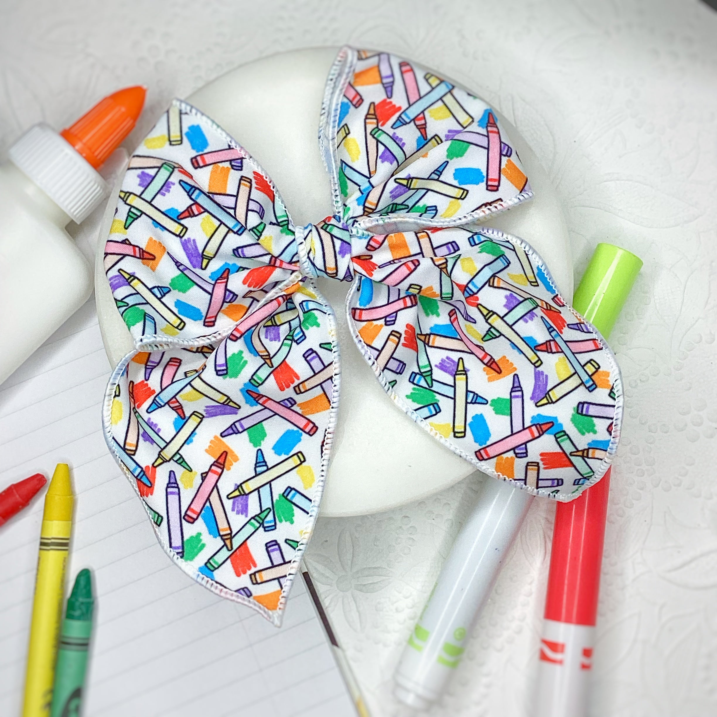 Box of Crayons  Bow Strip, Headband and Scrunchie Collection