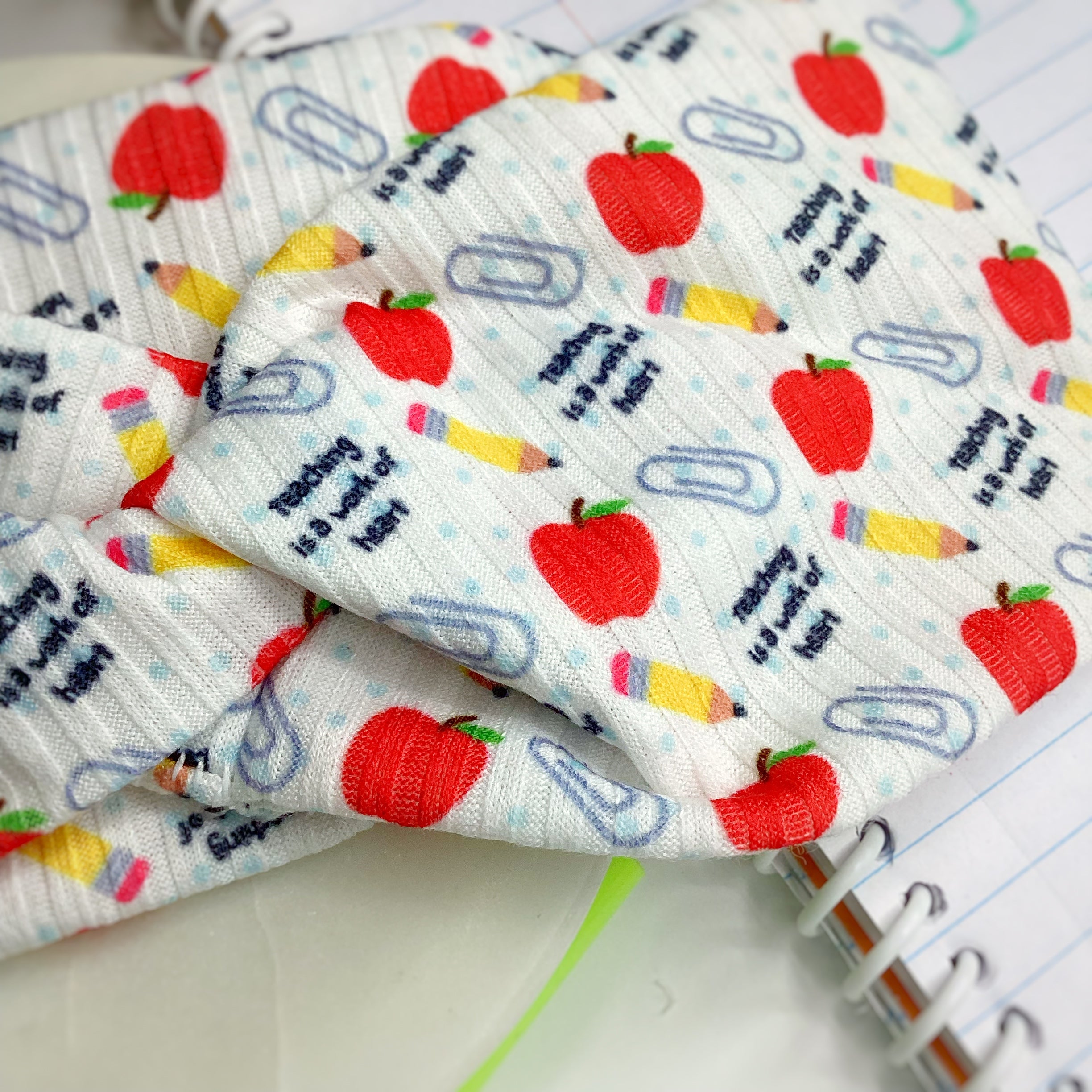 Teaching is a Work of Heart Bow Strip, Headband and Scrunchie Collection