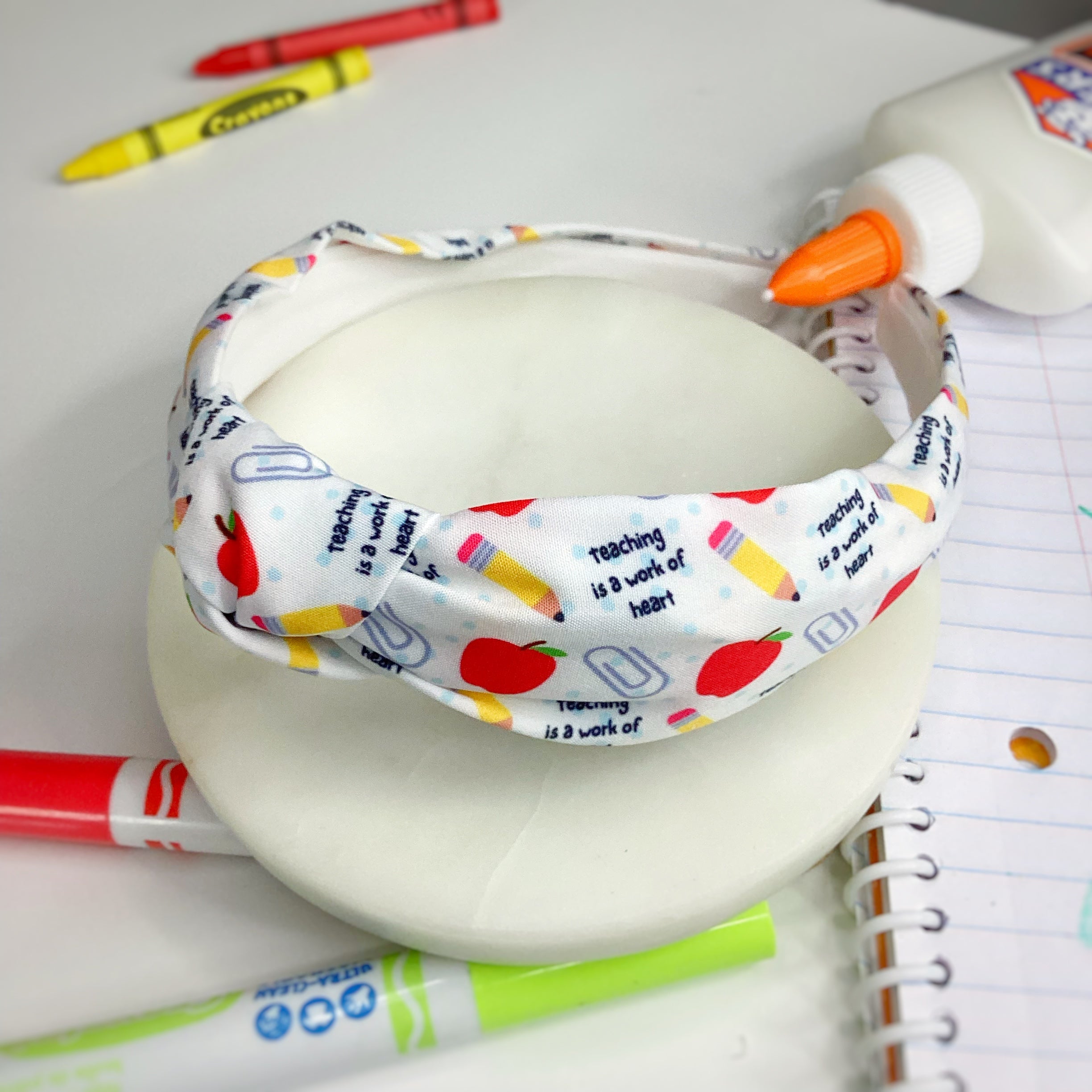 Teaching is a Work of Heart Bow Strip, Headband and Scrunchie Collection
