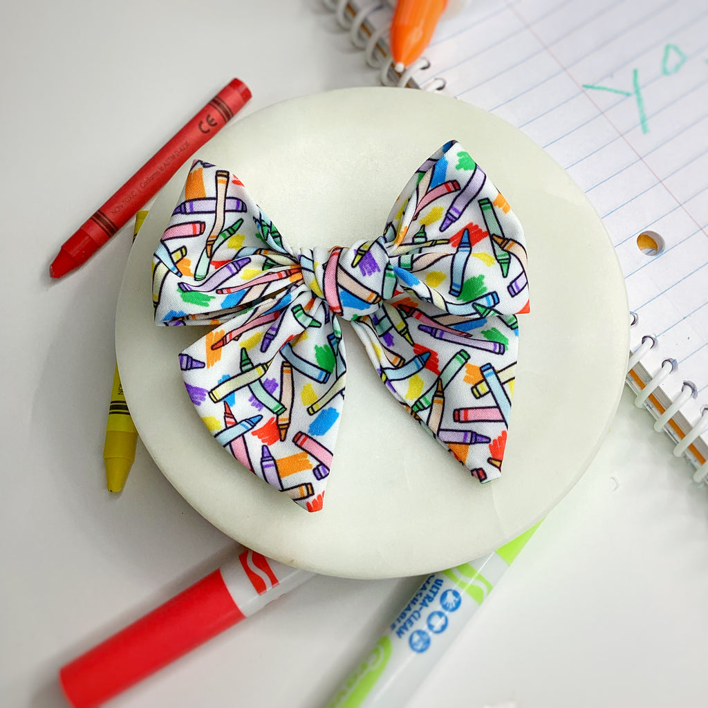 Box of Crayons  Bow Strip, Headband and Scrunchie Collection