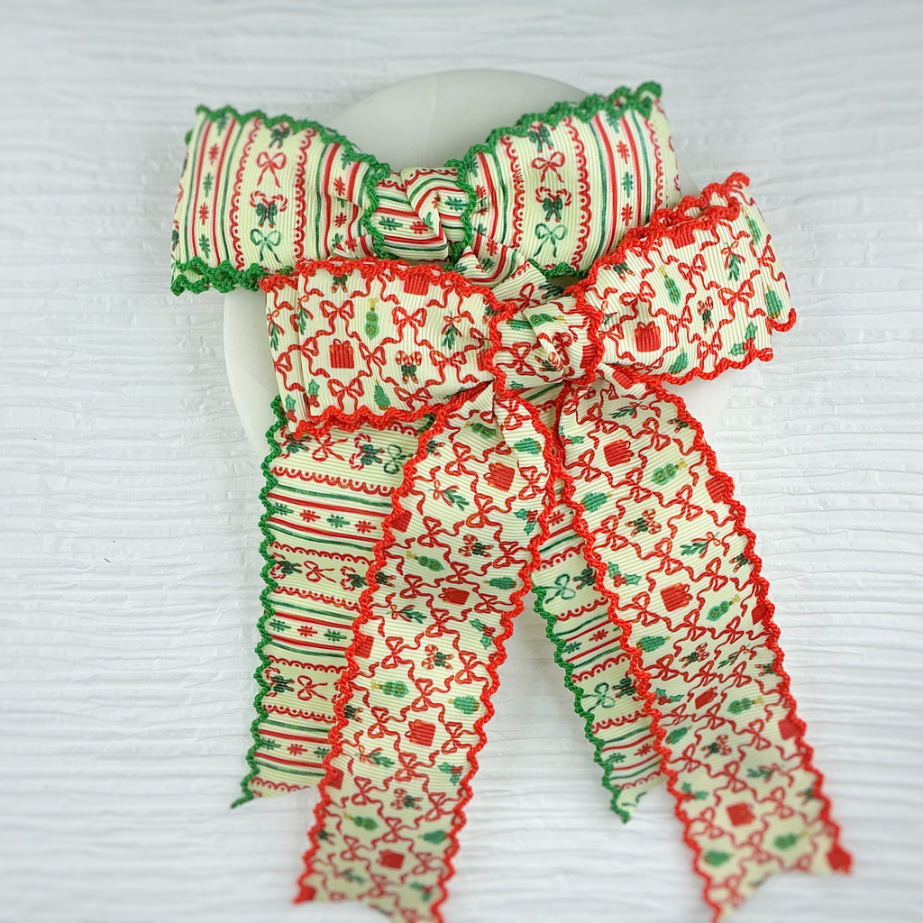 Christmas Collection Finished Moonstitch Bows
