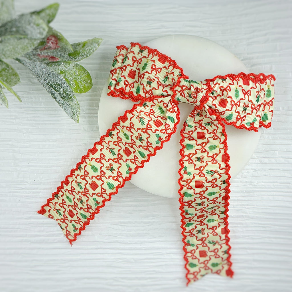 Christmas Collection Finished Moonstitch Bows