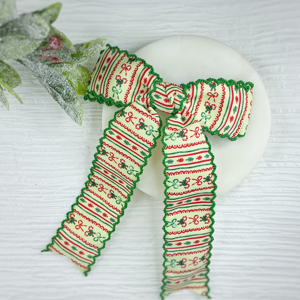 Christmas Collection Finished Moonstitch Bows