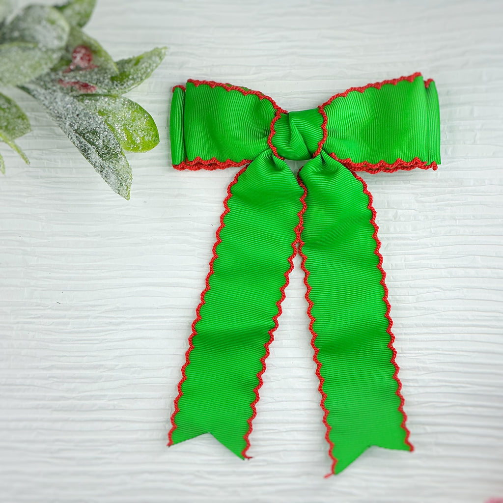 Christmas Color Solid Finished Moonstitch Bows