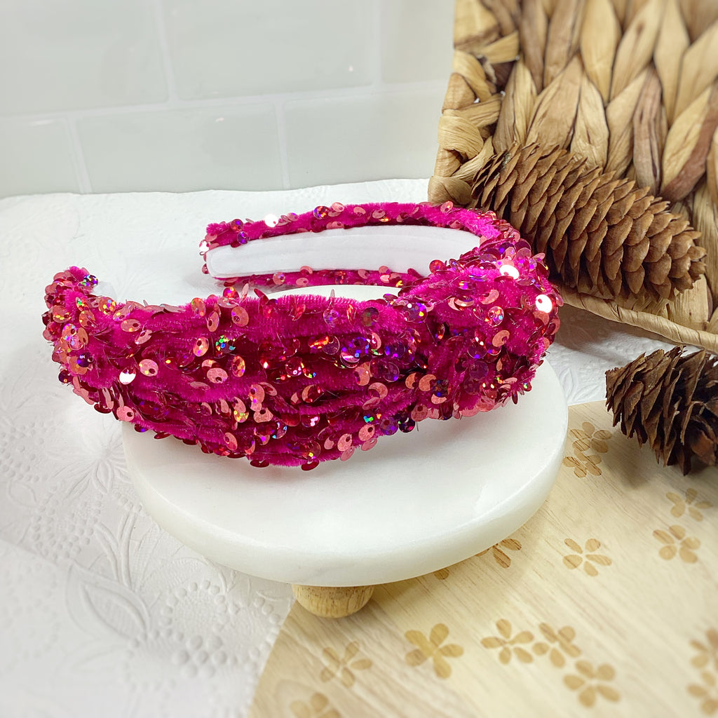 Velvet Sequin Knot Top Headband Collection