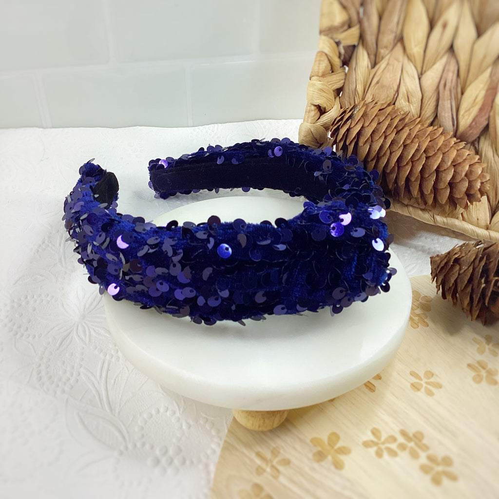 Velvet Sequin Knot Top Headband Collection