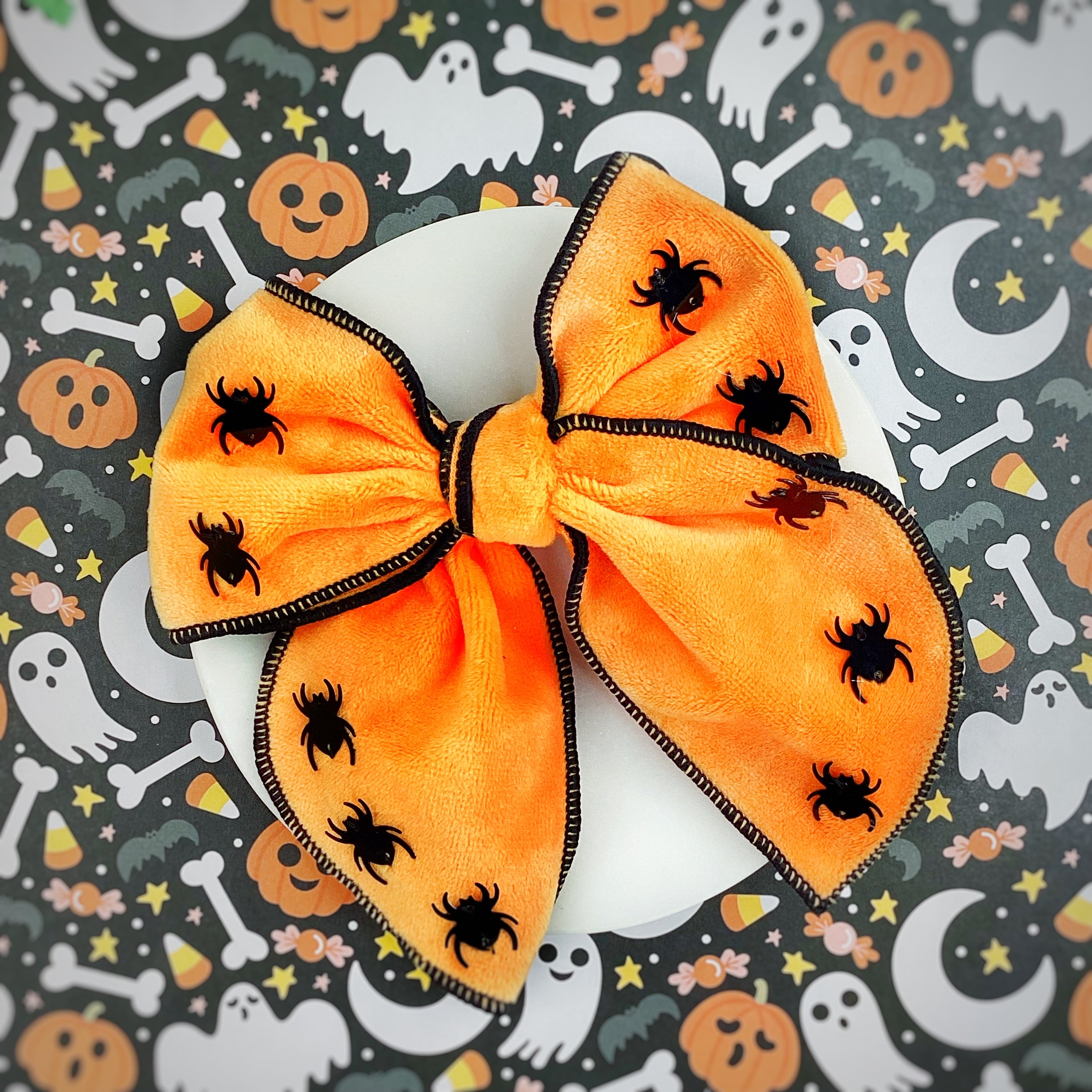 Spooky Spider Halloween Bow