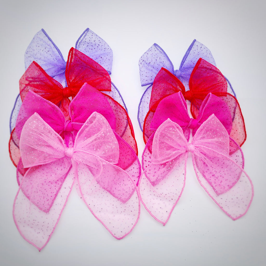 Glitter Dot Tulle Pre-Tied Bow Strip Collection