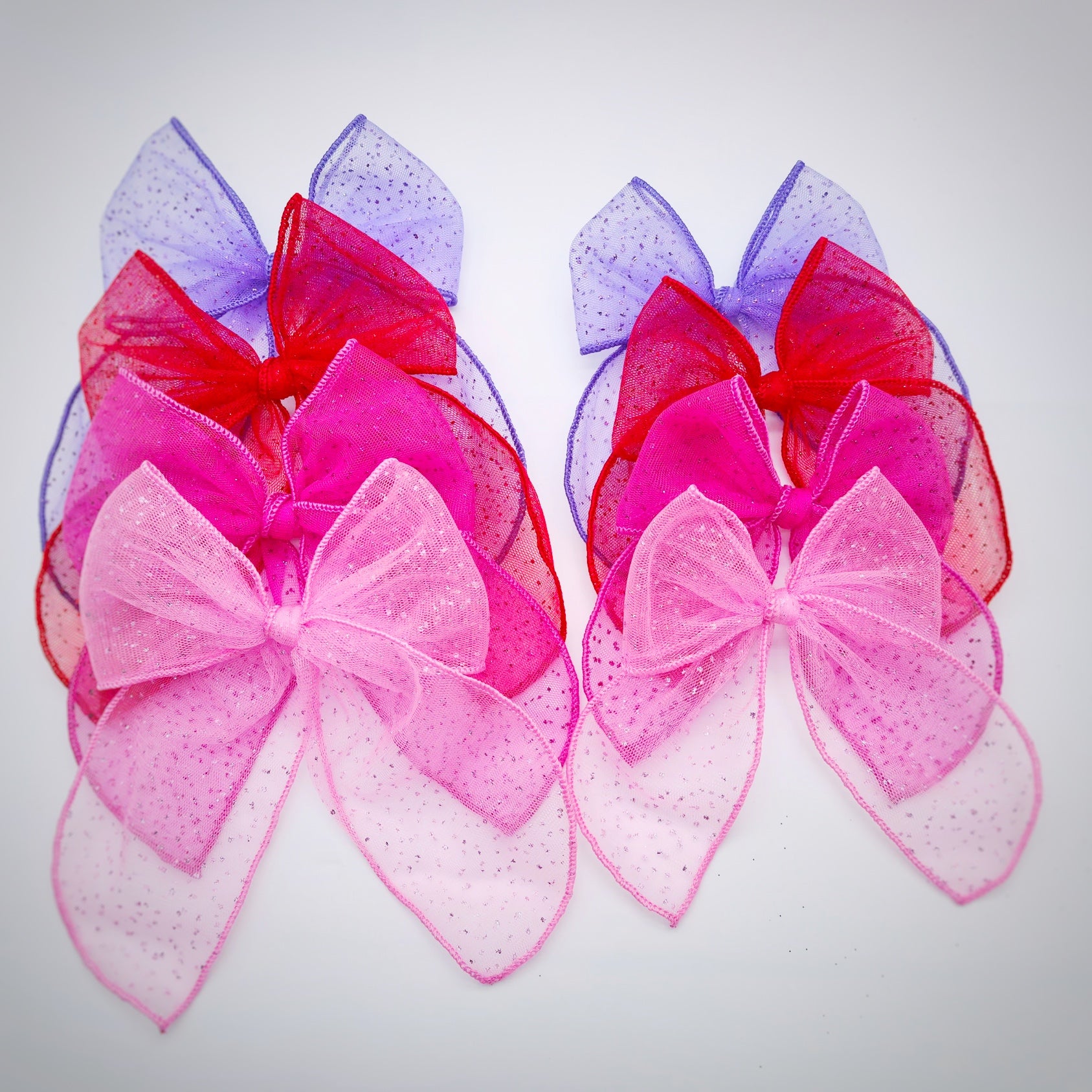 Glitter Dot Tulle Pre-Tied Bow Strip Collection