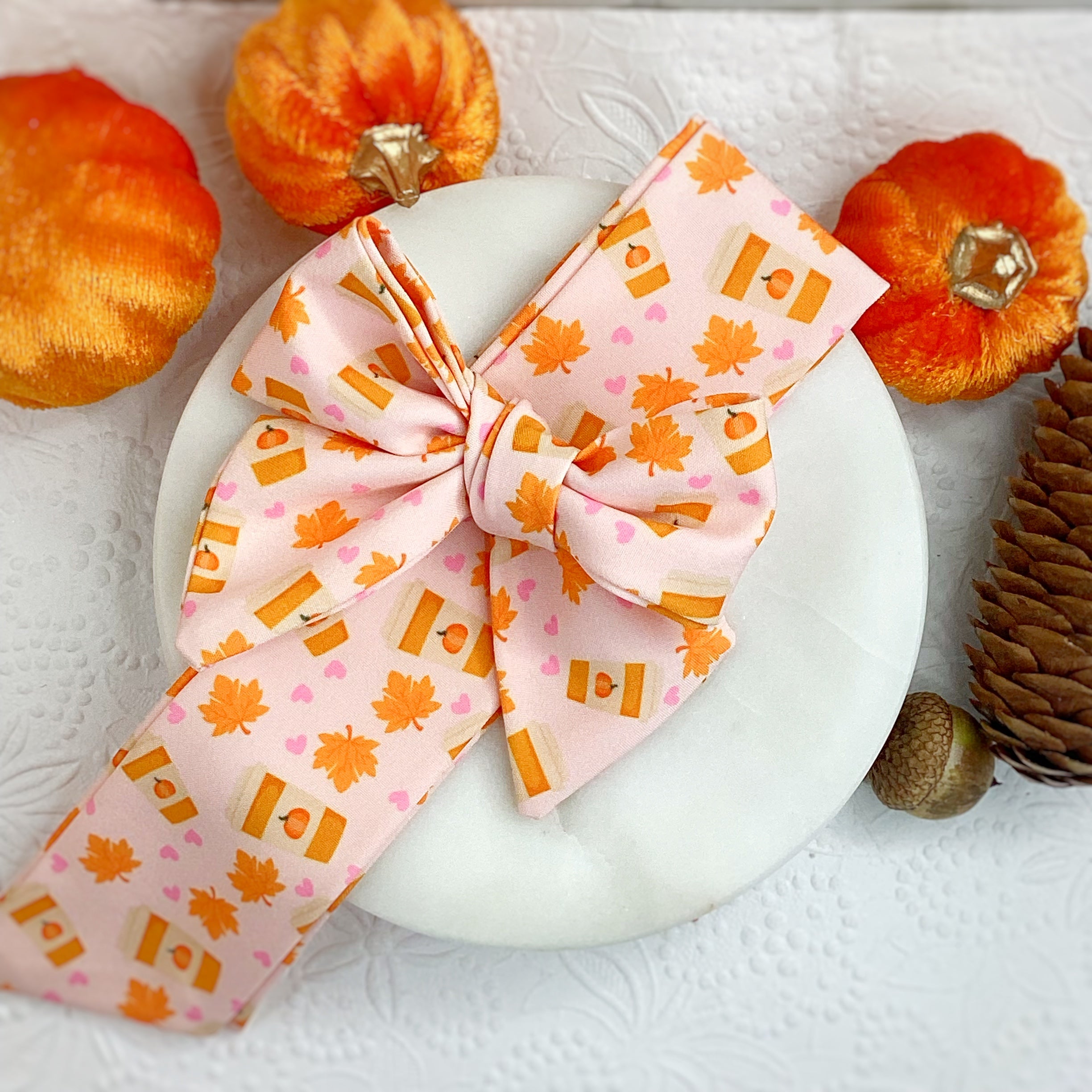 A Little Pumpkin Spice Bow Strip and Scrunchie Collection
