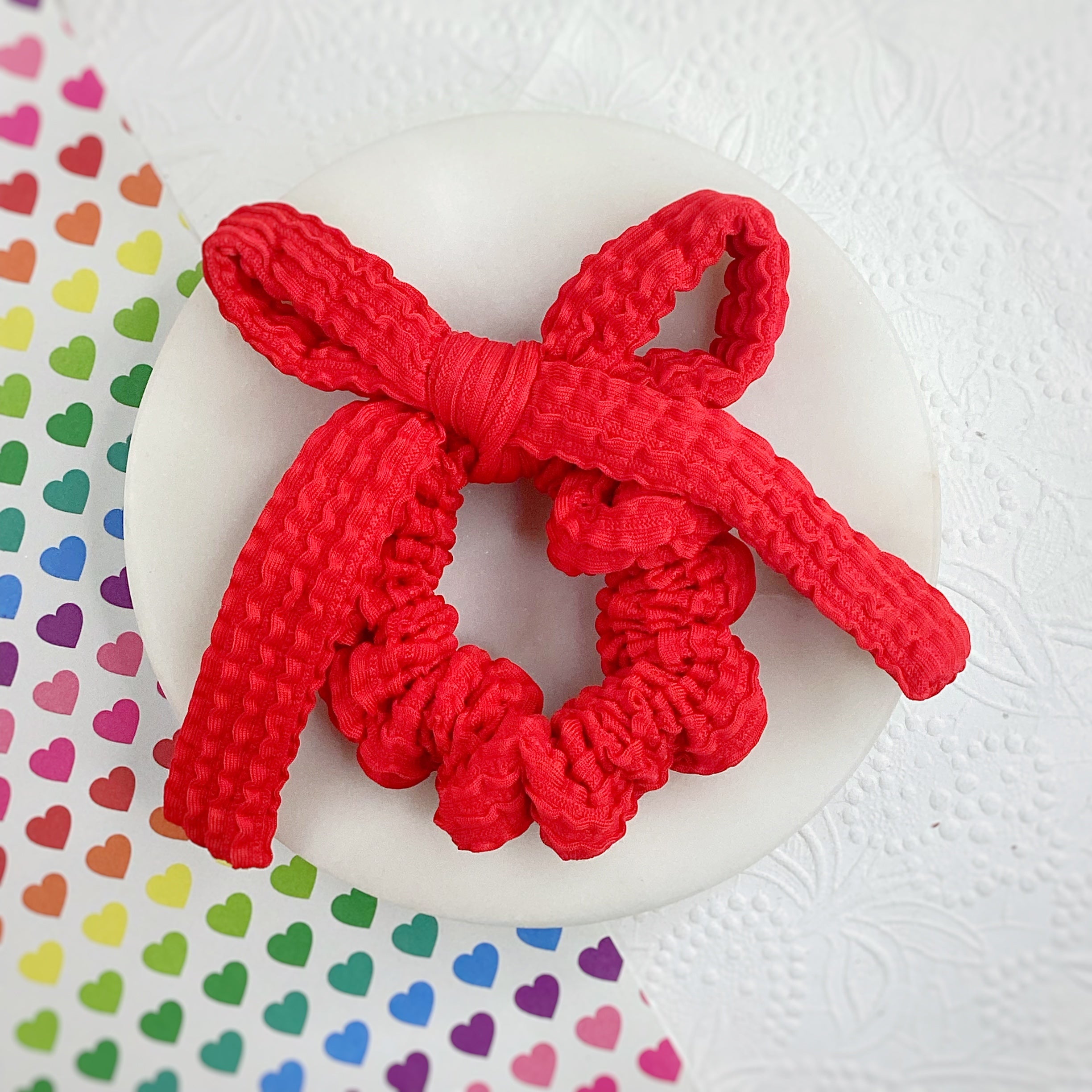 Primary and Neutral Bow Scrunchie Collection