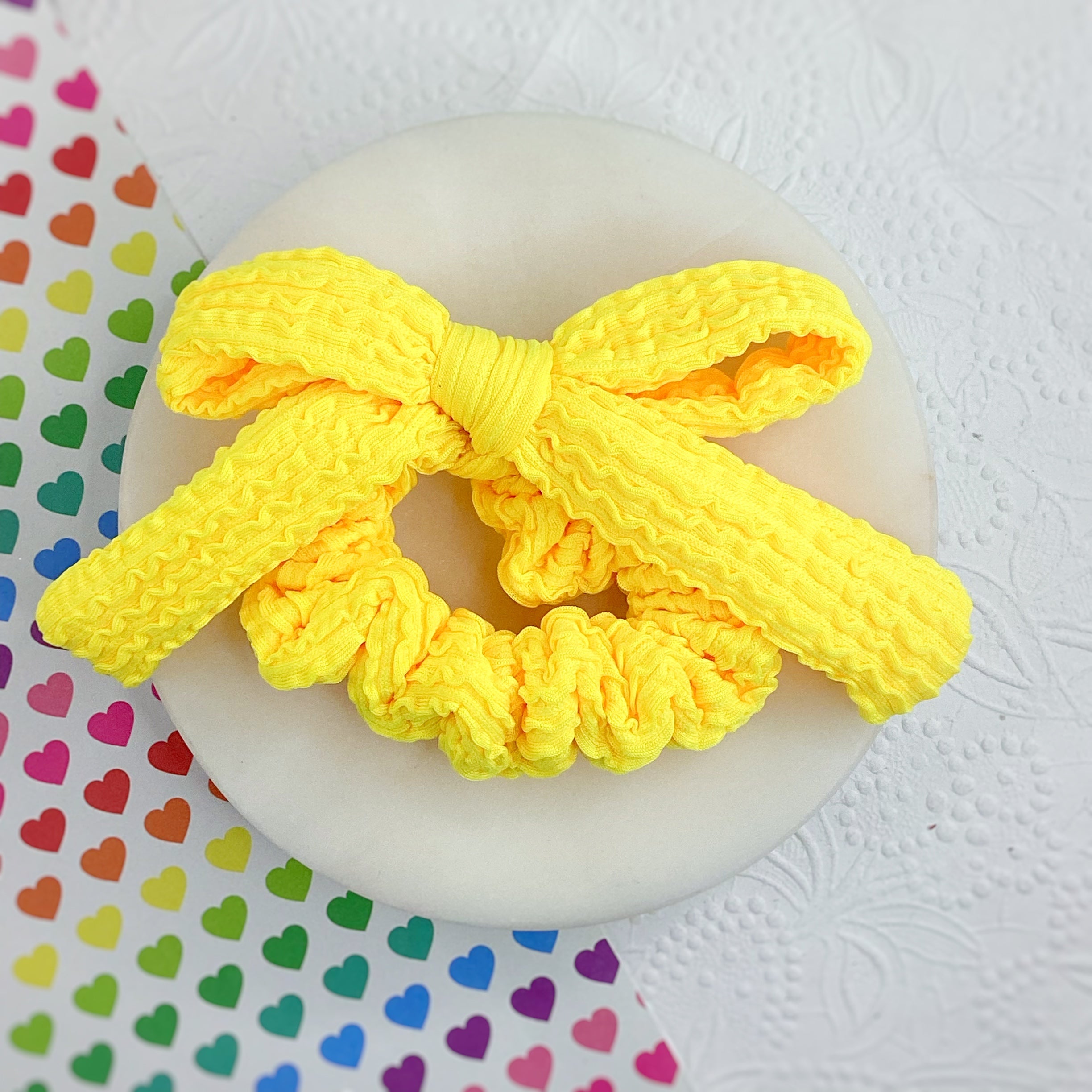 Primary and Neutral Bow Scrunchie Collection