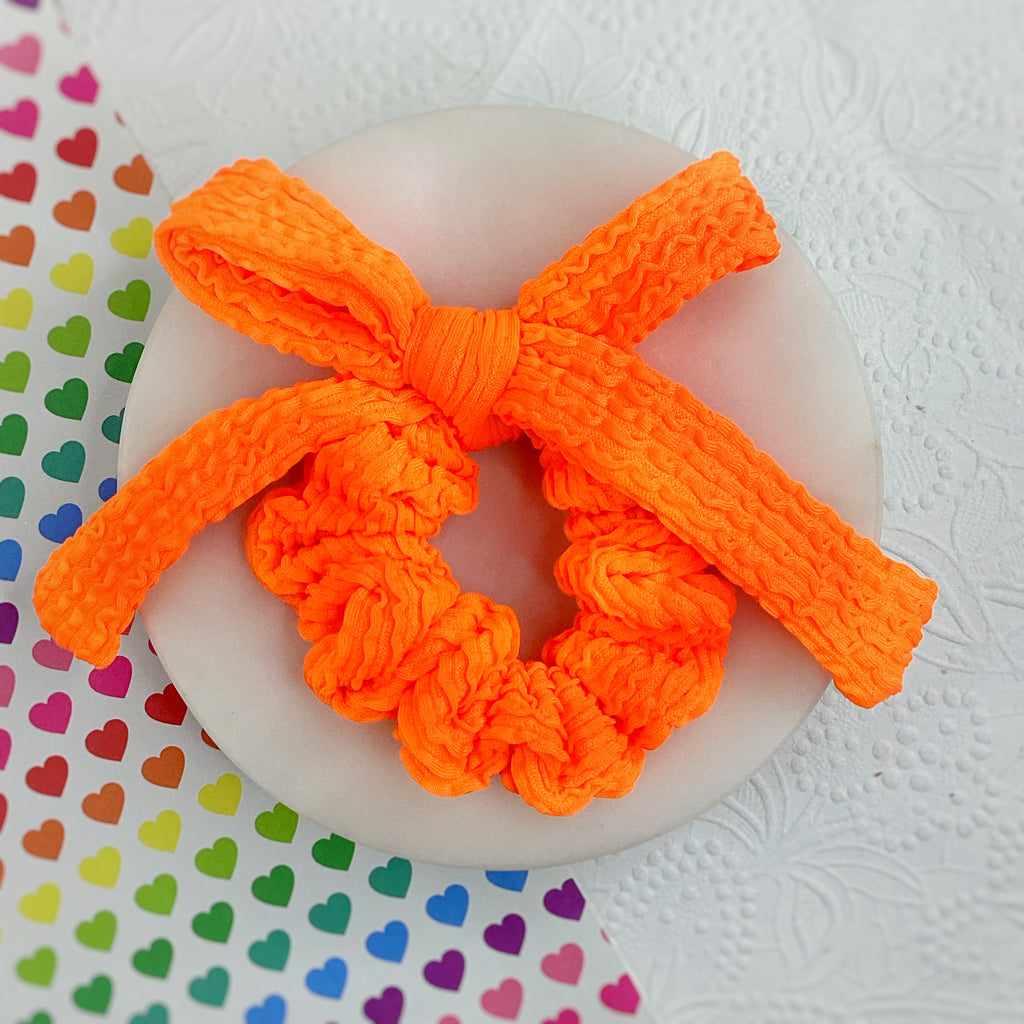 Primary and Neutral Bow Scrunchie Collection