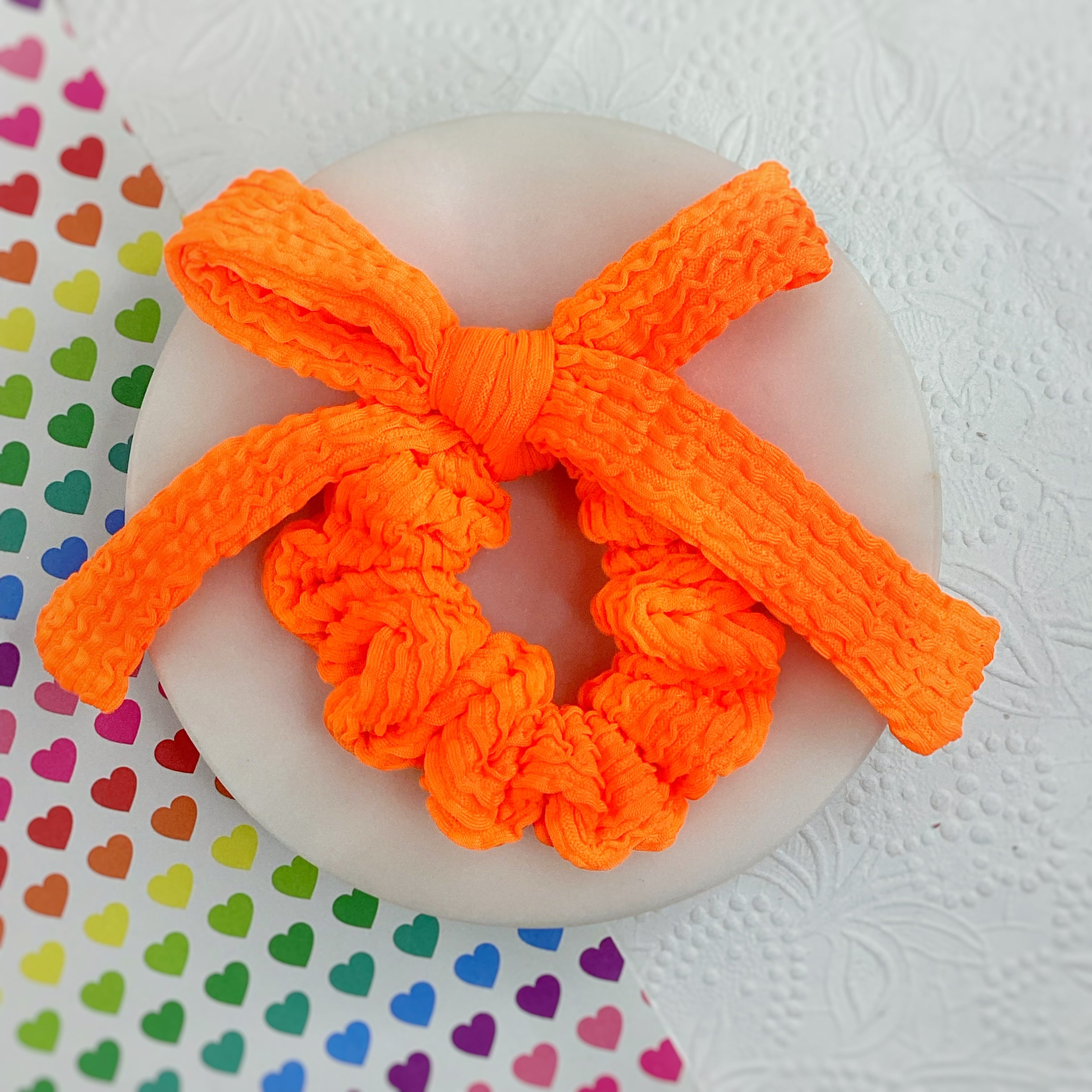 Primary and Neutral Bow Scrunchie Collection