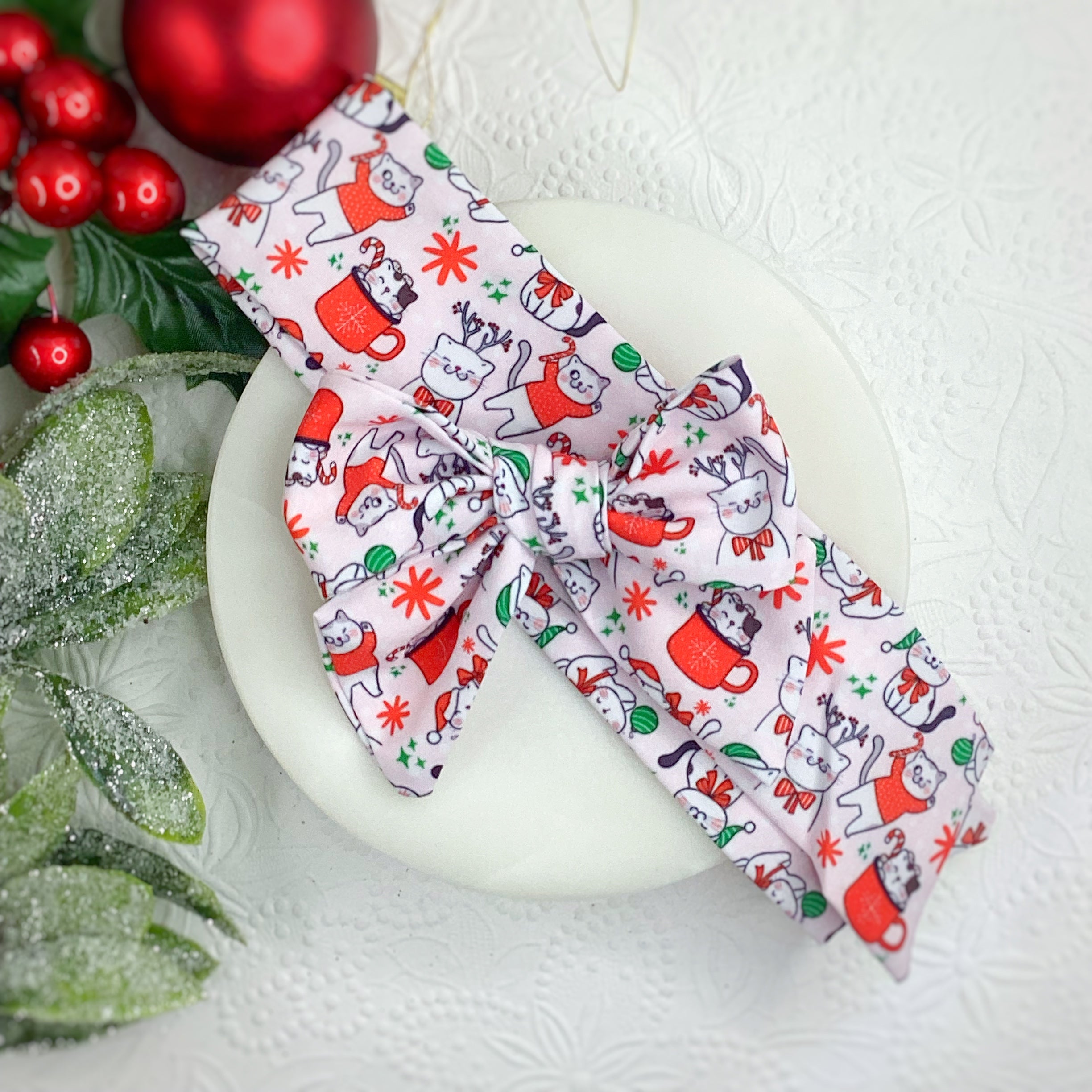 Christmas Cats Bow Strip and Scrunchie Collection