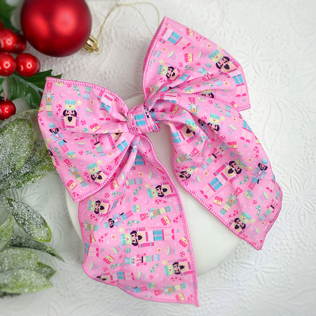 Pink Nutcracker Bow Strip and Scrunchie Collection