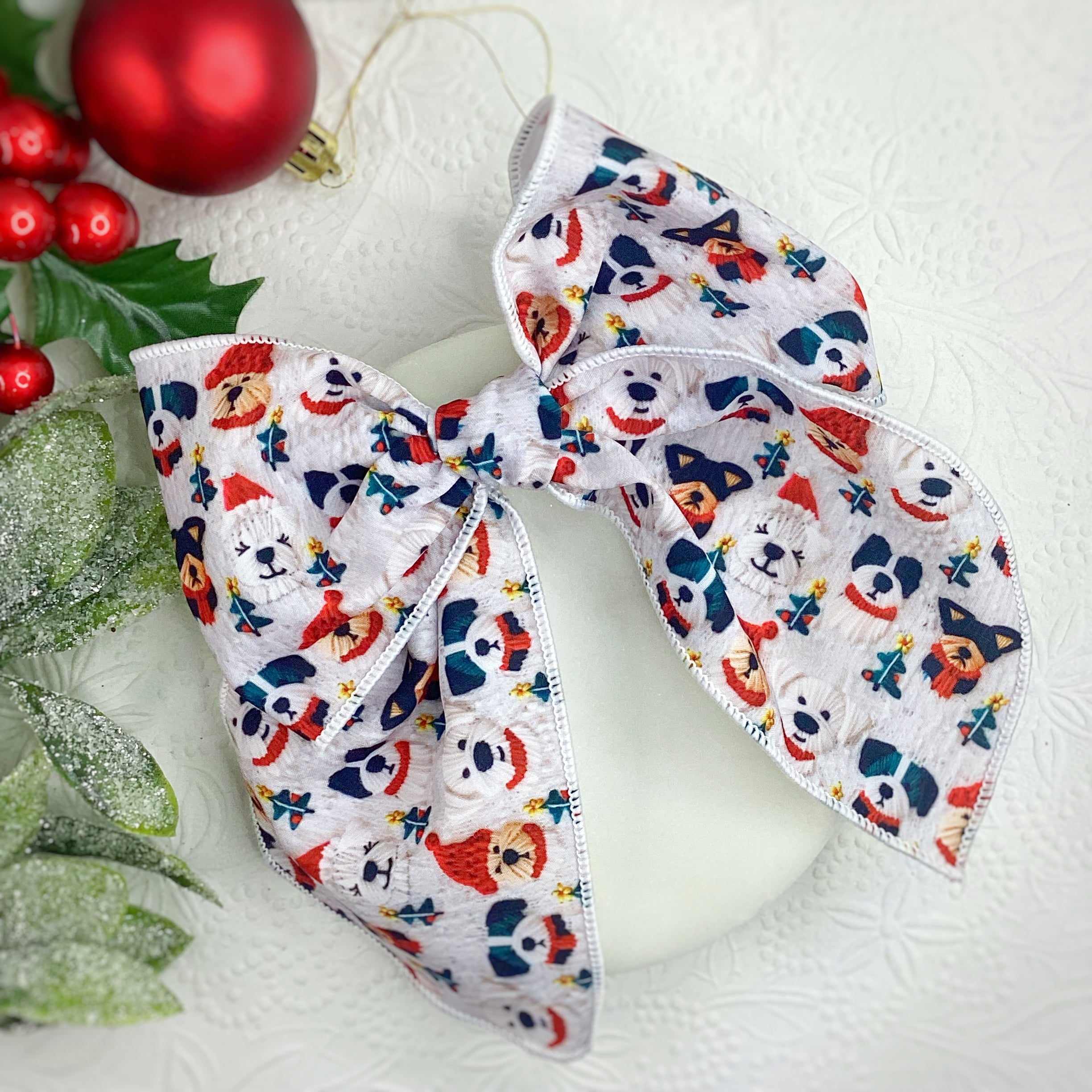Knit Dogs Bow Strip, Headband and Scrunchie Collection