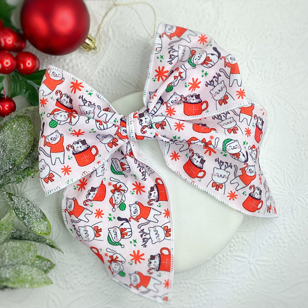 Christmas Cats Bow Strip and Scrunchie Collection