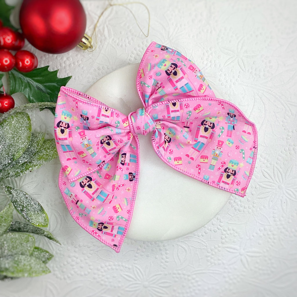 Pink Nutcracker Bow Strip and Scrunchie Collection