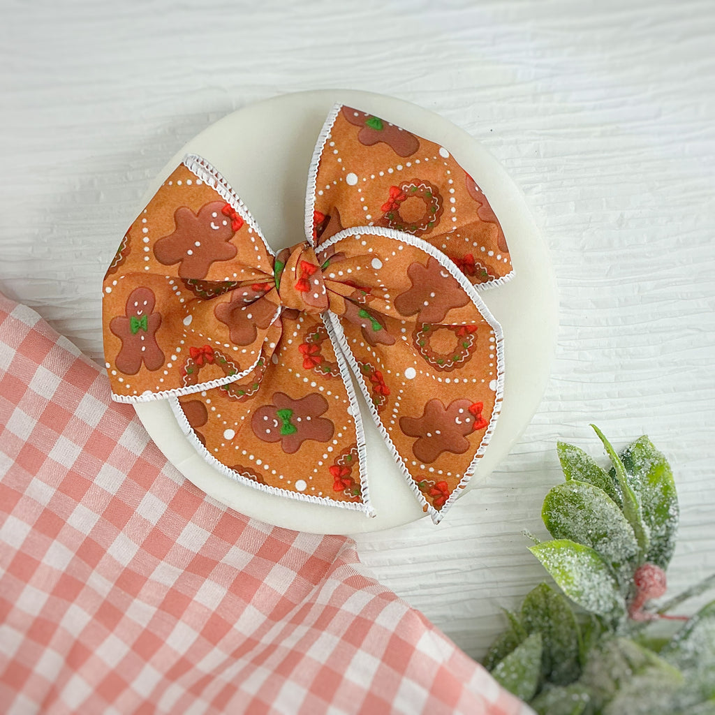 Gingerbread Bow Strip, Finished Bow and Scrunchie Collection