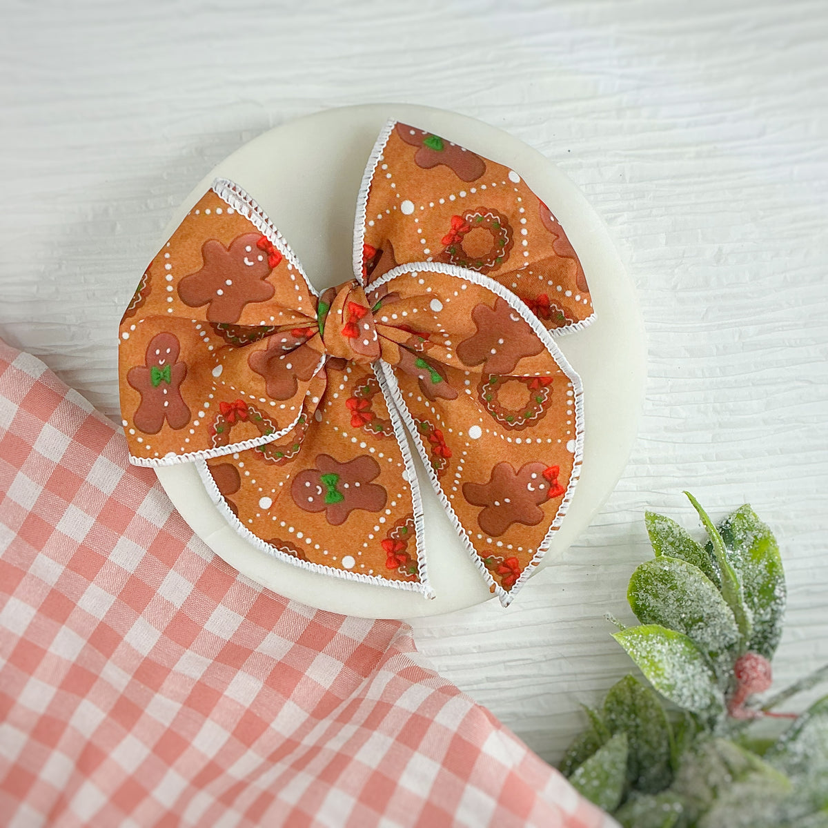 Gingerbread Bow Strip, Finished Bow and Scrunchie Collection