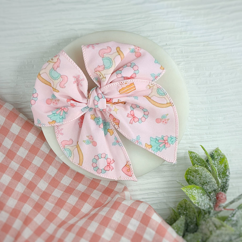 Nutcracker and Toys Bow Strip, Finished Bow and Scrunchie Collection