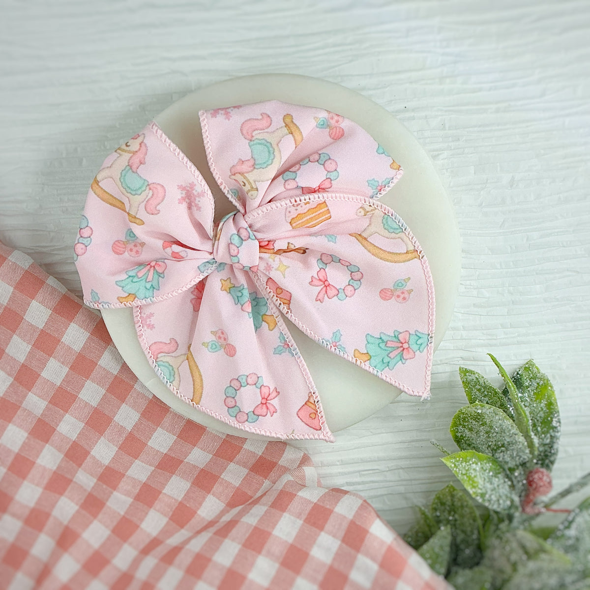 Nutcracker and Toys Bow Strip, Finished Bow and Scrunchie Collection