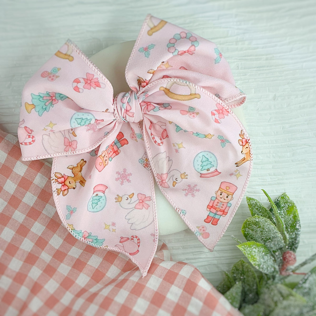 Nutcracker and Toys Bow Strip, Finished Bow and Scrunchie Collection