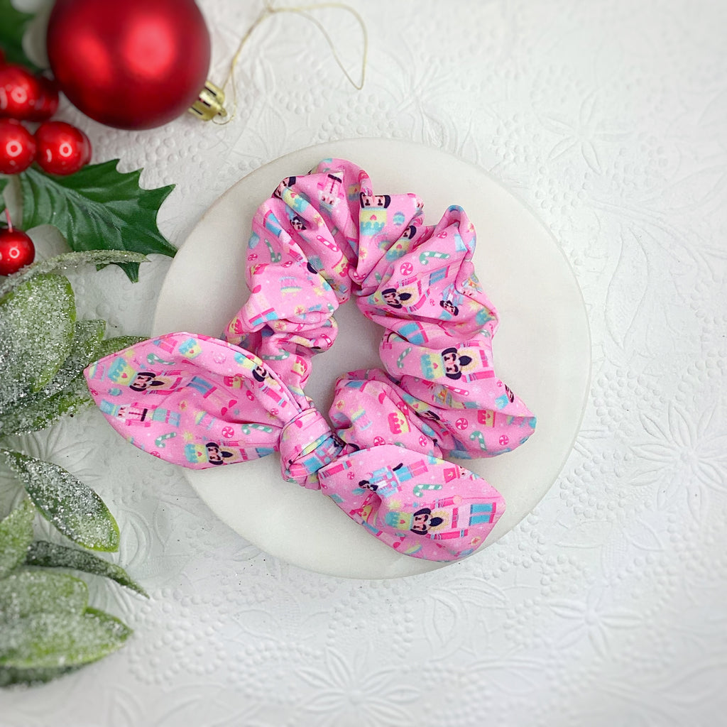 Pink Nutcracker Bow Strip and Scrunchie Collection