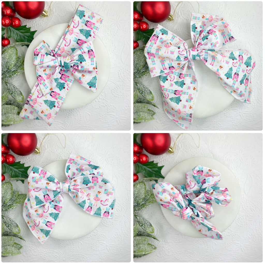 Nutcracker Ballet Bow Strip and Scrunchie Collection