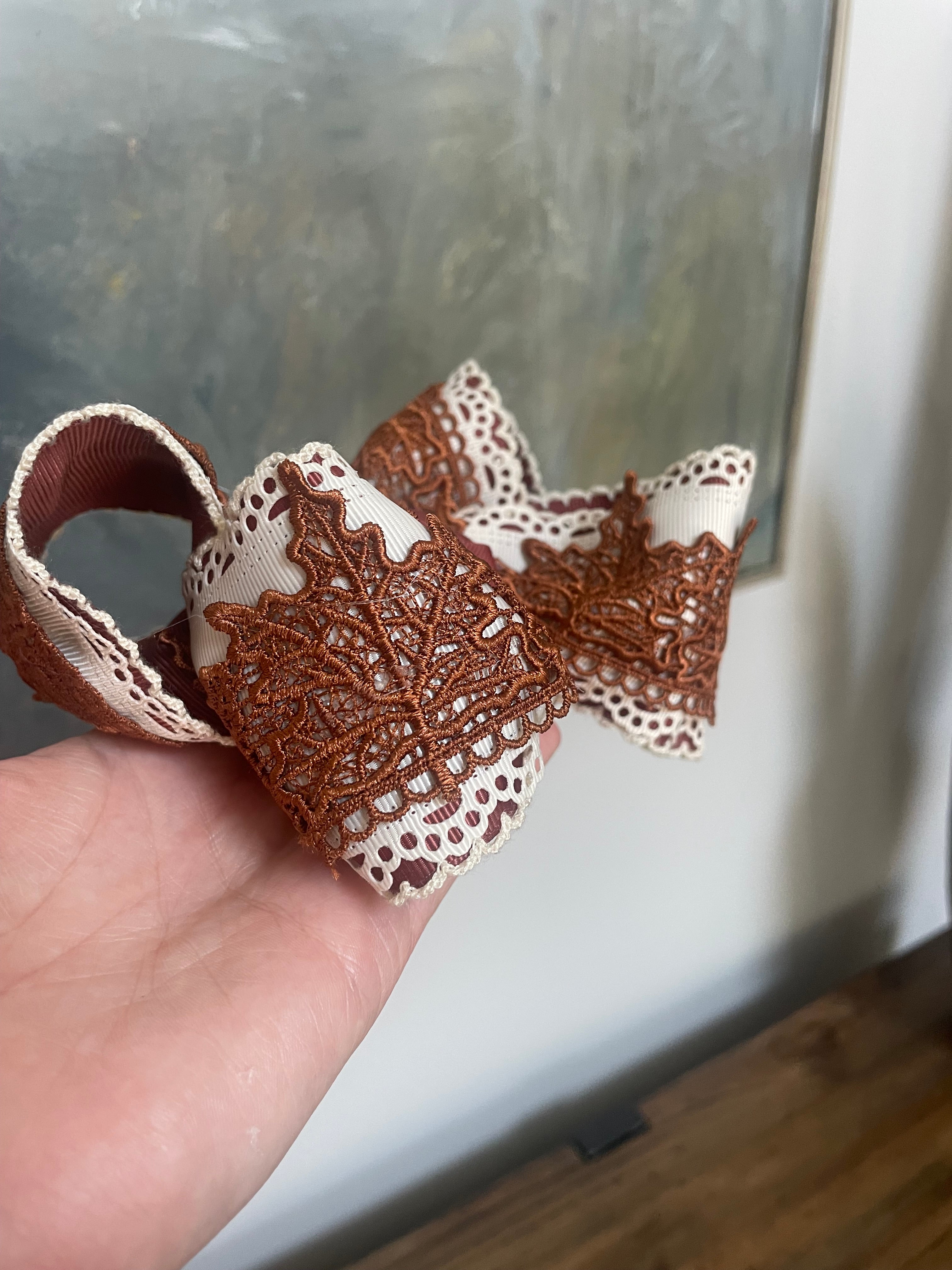 Autumn Leaves Custom Guipure Lace Trim- RTS
