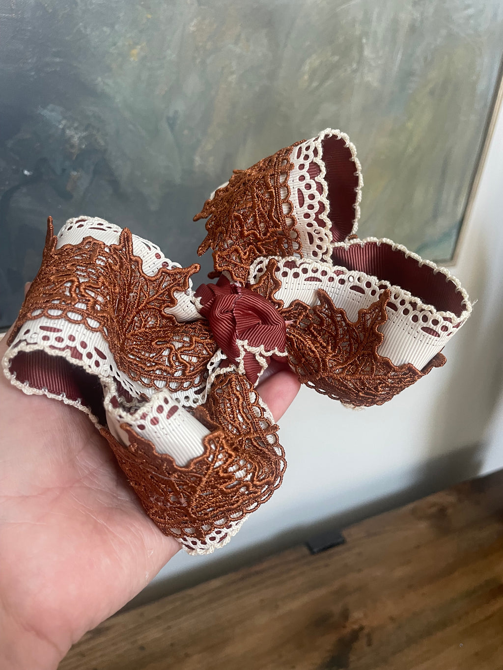 Autumn Leaves Custom Guipure Lace Trim- RTS