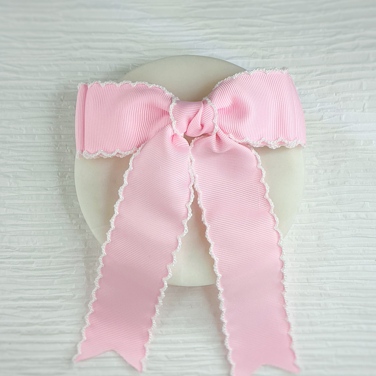 Pastel Color Solid Finished Moonstitch Bows