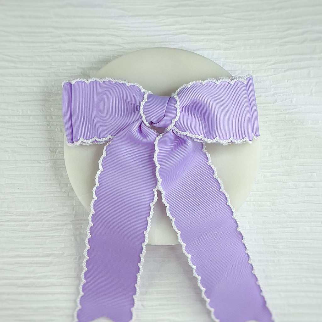 Pastel Color Solid Finished Moonstitch Bows