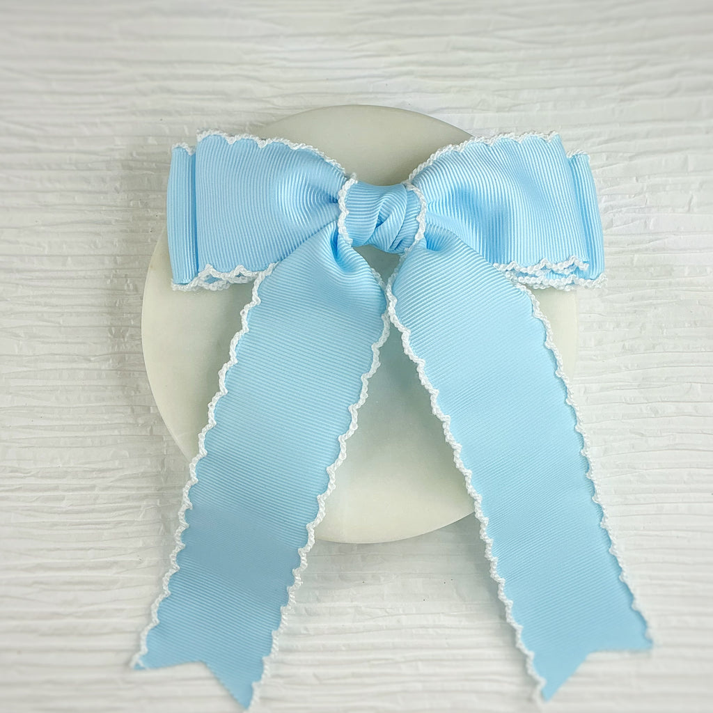 Pastel Color Solid Finished Moonstitch Bows
